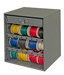 Durham 297B-95, Wire & Terminal Storage Cabinet w/ 6 rods and 1 Compartment Box