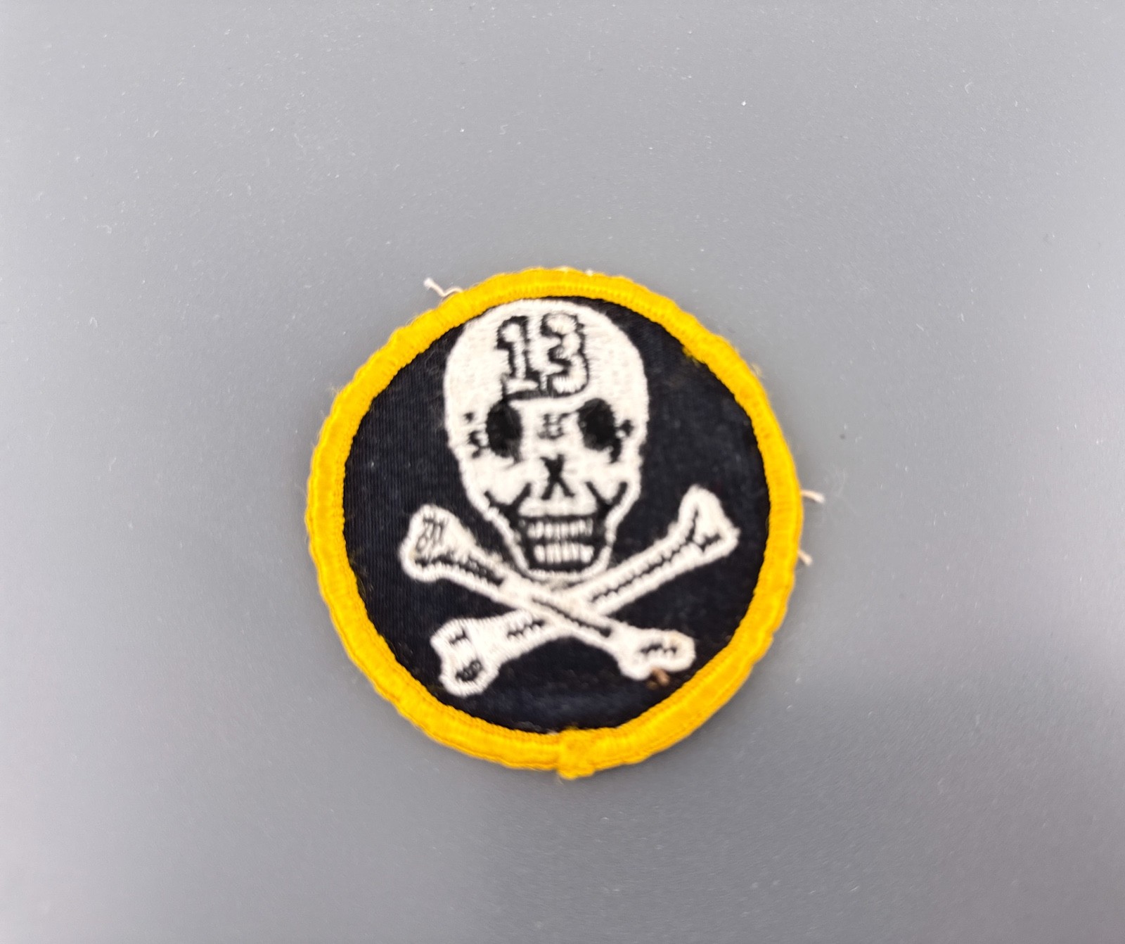 Vintage 13 Skull Crossbones Biker Motorcycle Cloth Patch Embroidered A1