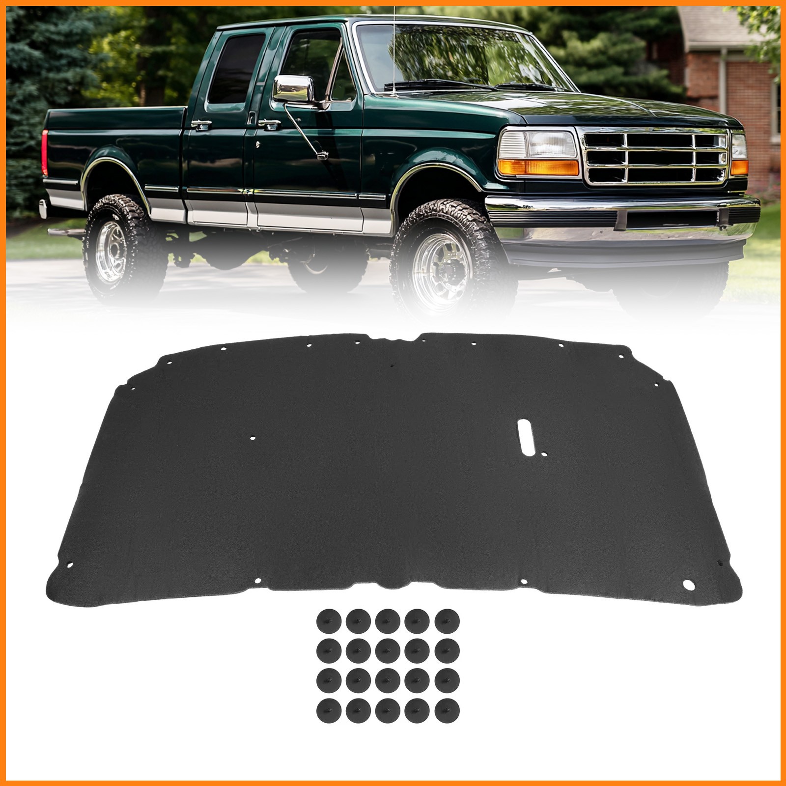 For Ford F250 F350 F450 99-07 Excursion Hood Insulation Pad Heat Blanket & Clips