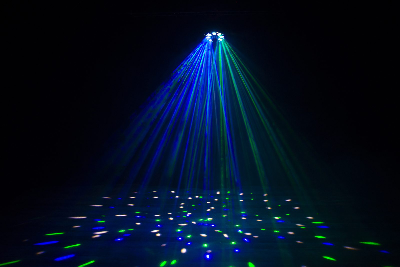 Eliminator Furious Three RG LED DMX Moonflower/Laser Effect Light+Cables+Clamp