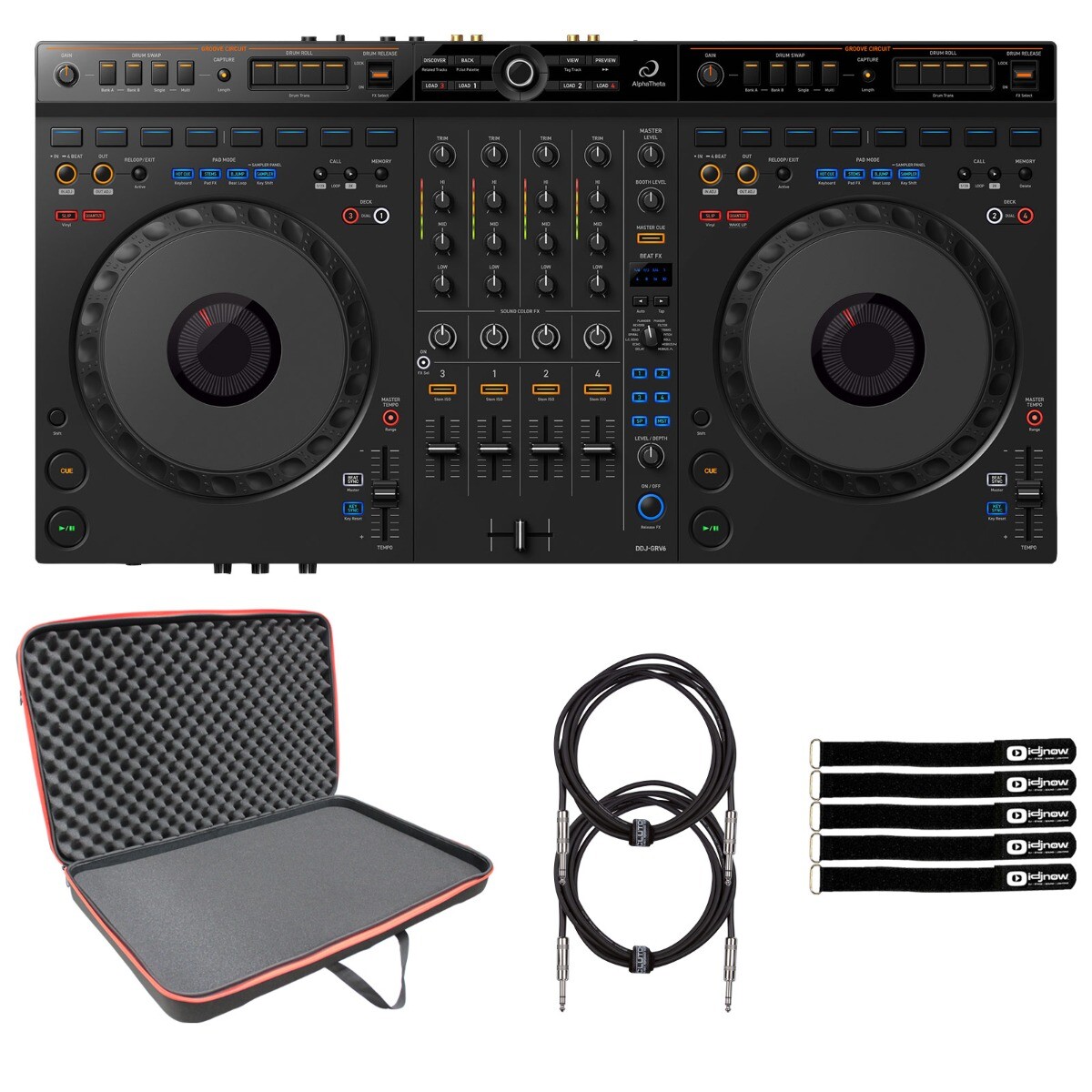 AlphaTheta DDJ-GRV6 4-Channel Stem Serato DJ Controller w Bag Case