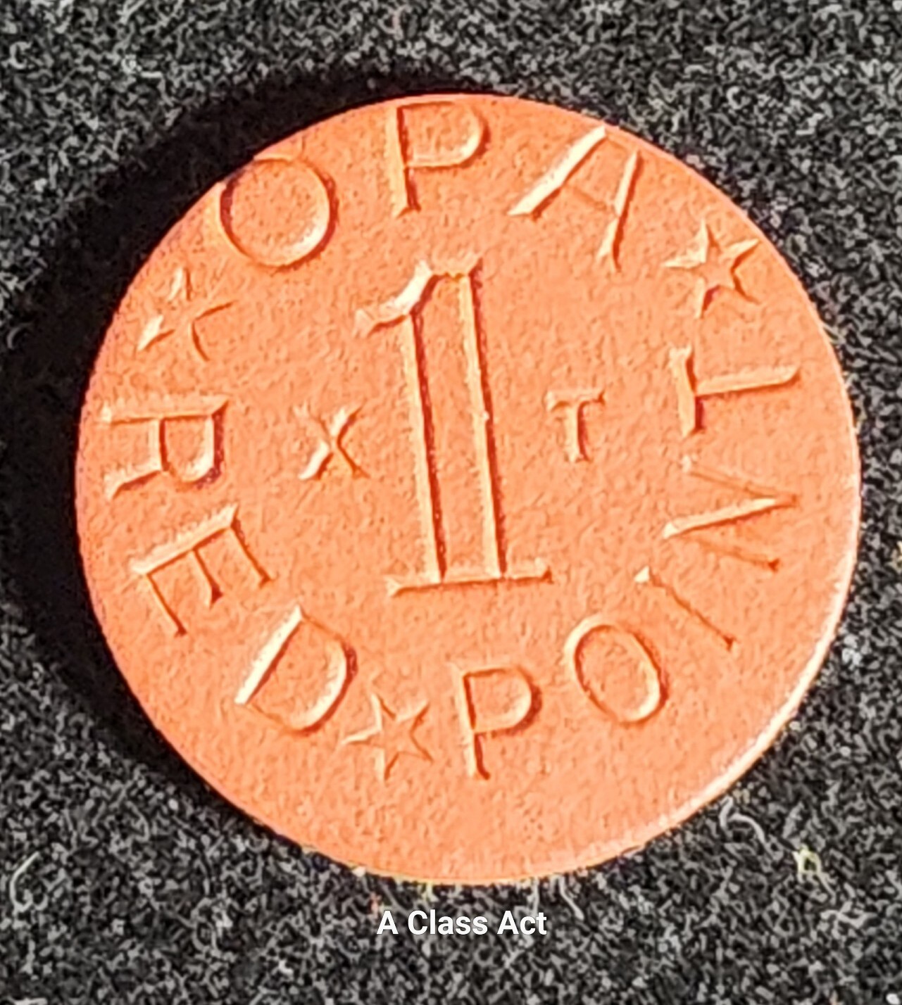WWII OPA Red Point Token OFF-CENTER ERROR - XT Letter Combination. T6298