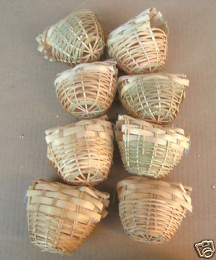 NEW Bird Finch Bamboo Nests #8221 - Lot of 8 pcs-562
