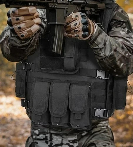 Tactical Military Vest Quick Release Police Combat Assault Plate Carrier Size L