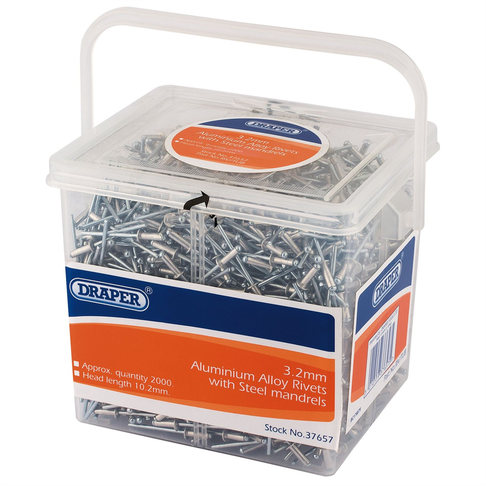 Draper 37657 Blind Rivets 3.2 x 10.2mm Tub of 2000