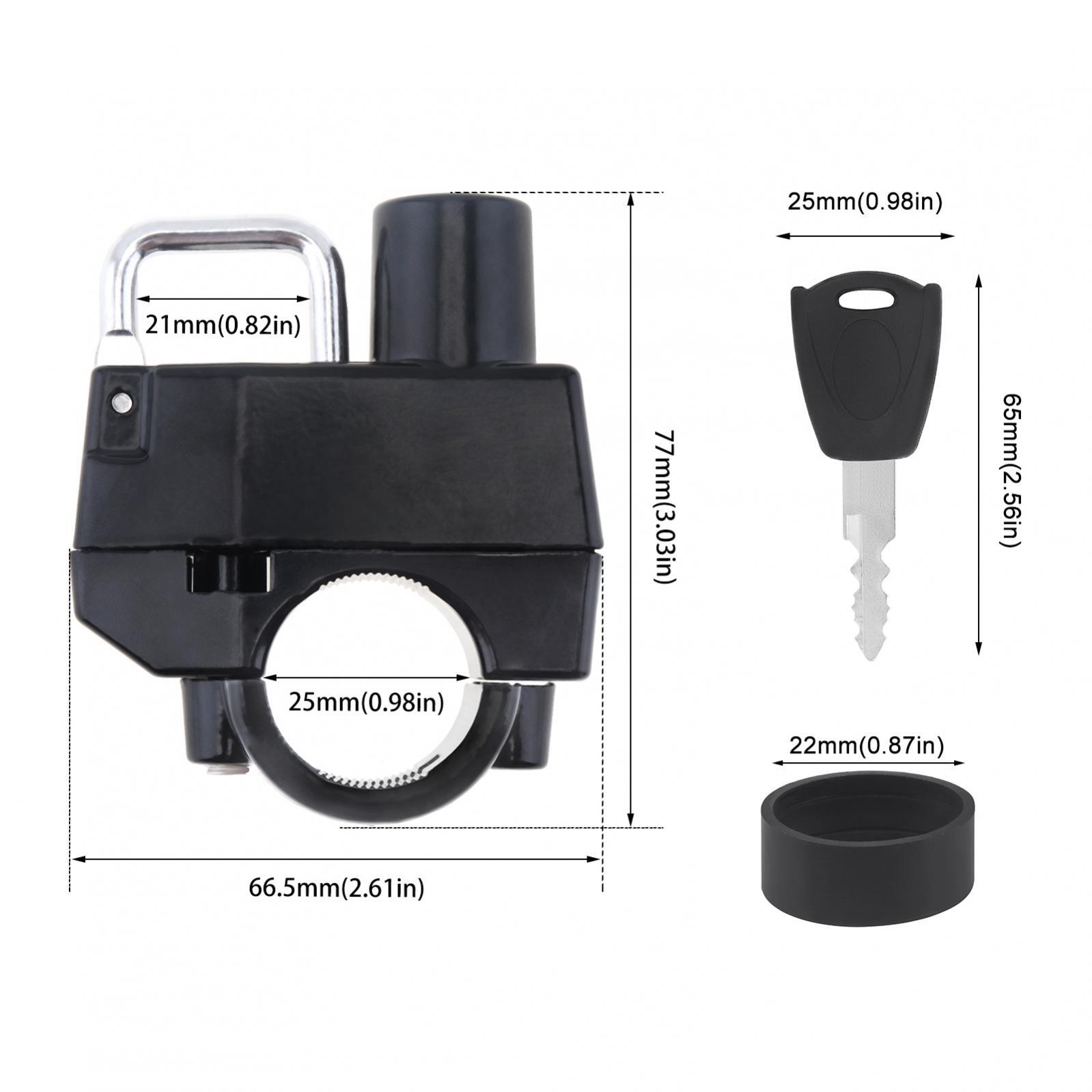 Universal Motorcycle Helmet Lock Anti-Theft Helmet Safety Lock Metal 22mm-25mm