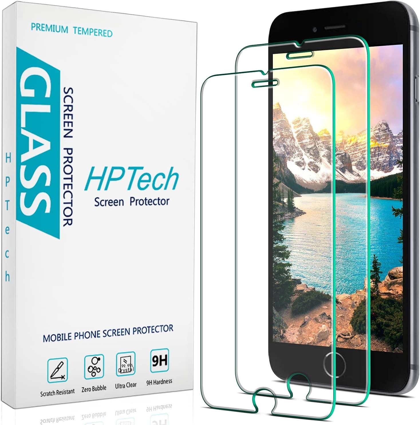2 Pack) Tempered Glass For iPhone SE 2020, iPhone 8, iPhone 7, iPhone 6S, iPhone