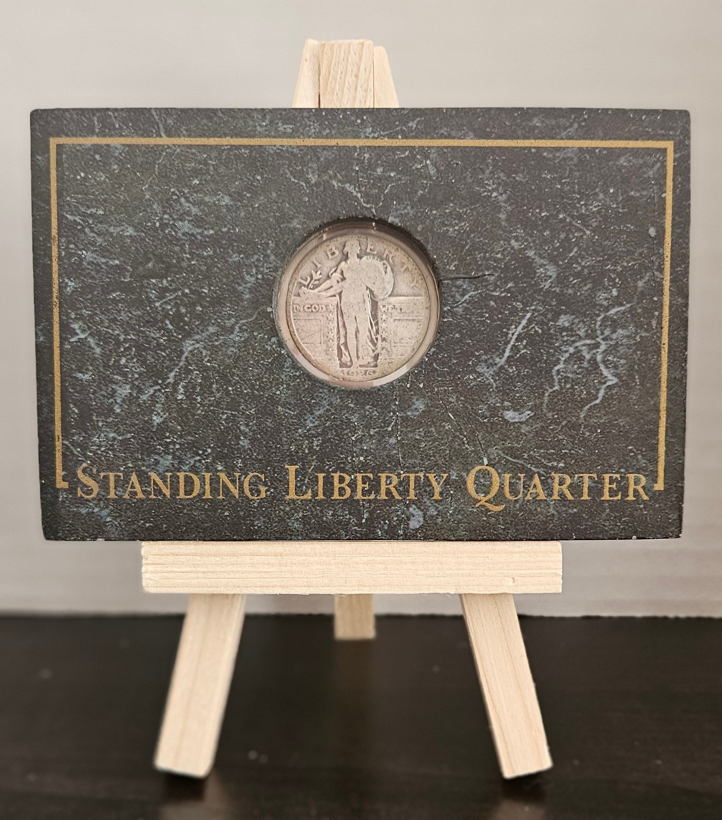 1926 Standing Liberty Quarter in Decorative Coin Holder and Case