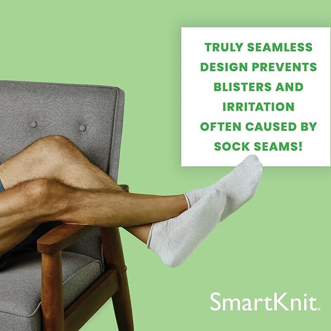 Therafirm SmartKnit Seamless Mini-Crew Socks (Black, Medium)