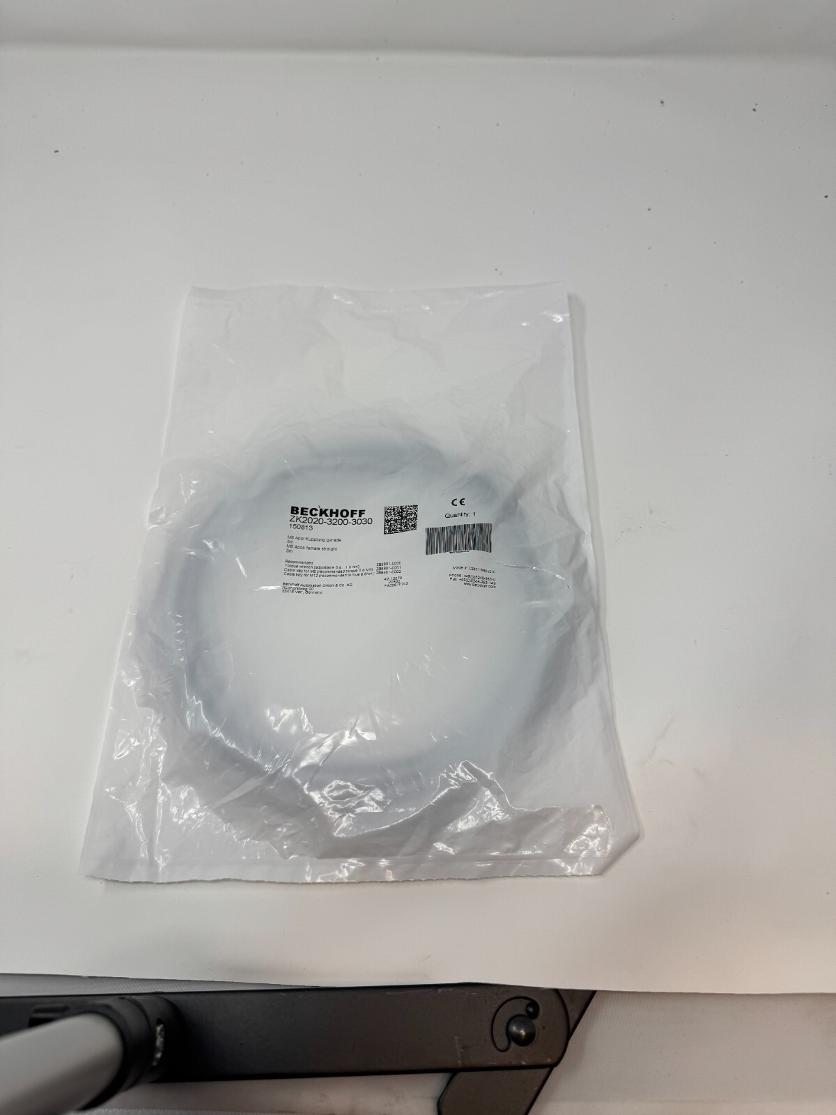 BECKHOFF ZK2020-3200-3030 Power Cable 3m New