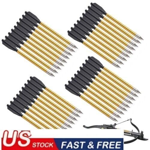 50-80lbs Aluminium Crossbow Arrows 6.5" Steel Tips for Pistol Crossbow 12pcs