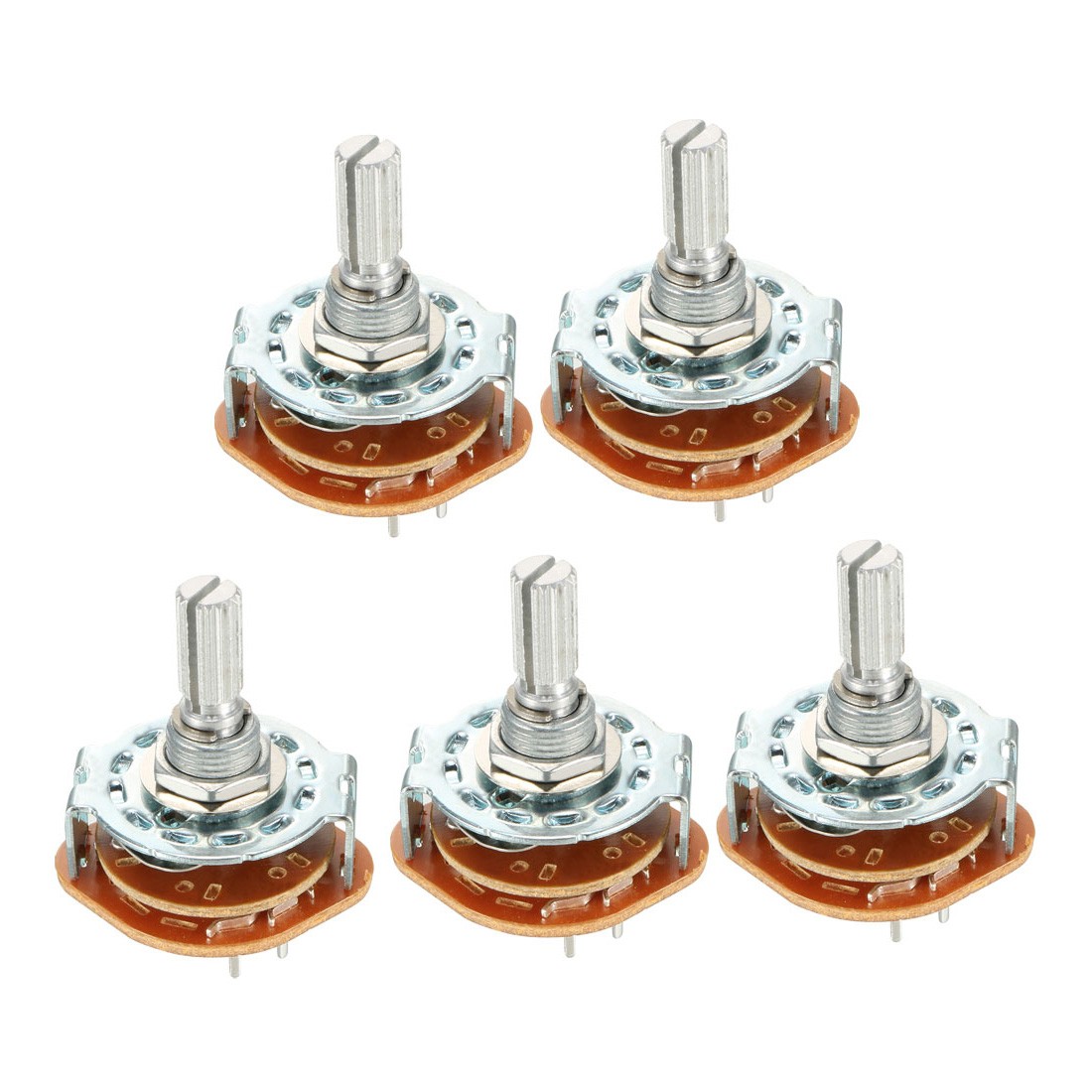 2 x 2P4T 2 Pole 4 Position Band Channel Rotary Switch Selector Radio Single Deck