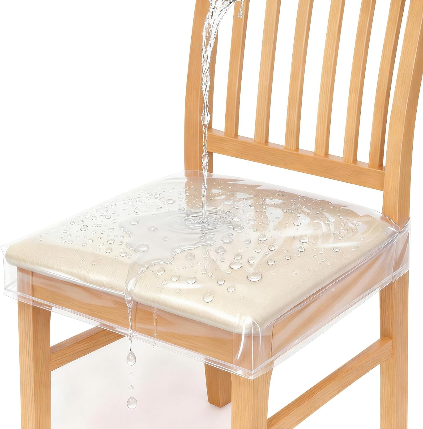 4 Pack Stain Water & Kitty Scratch Resistant Clear Dining Chair