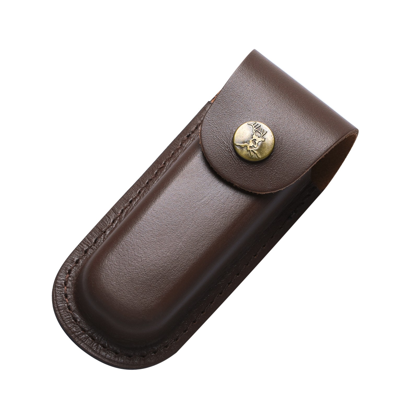 FOLDING POCKET KNIFE BELT SHEATH | Real Leather - Fits 5" Folding Blade Knives