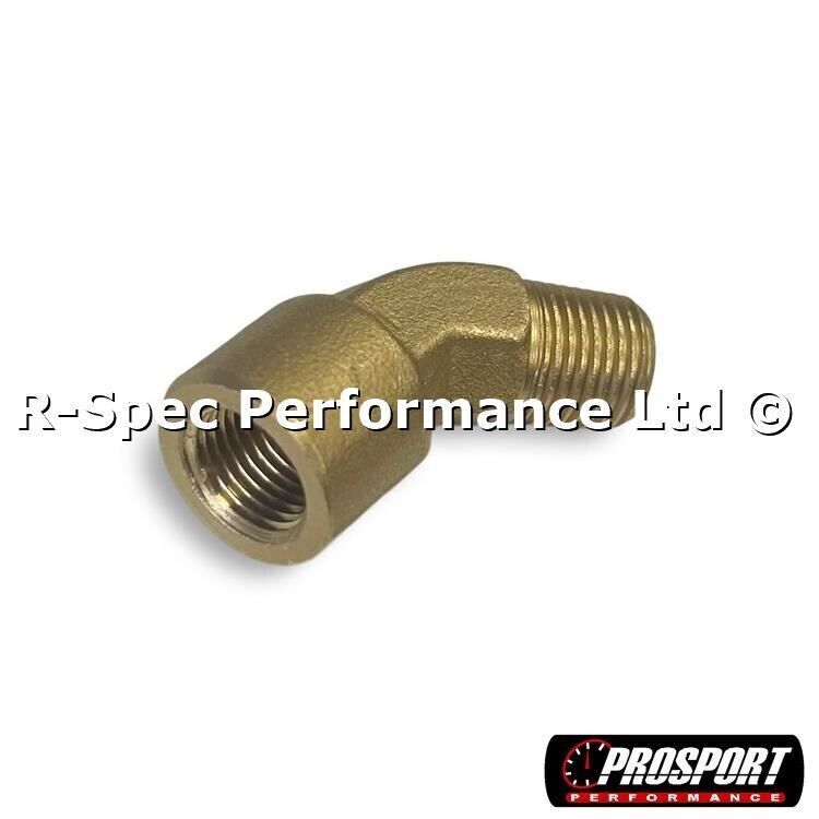Prosport Male Female 45 Degree Oil Pressure Gauge Sensor Sender Adaptor 1/8 NPT
