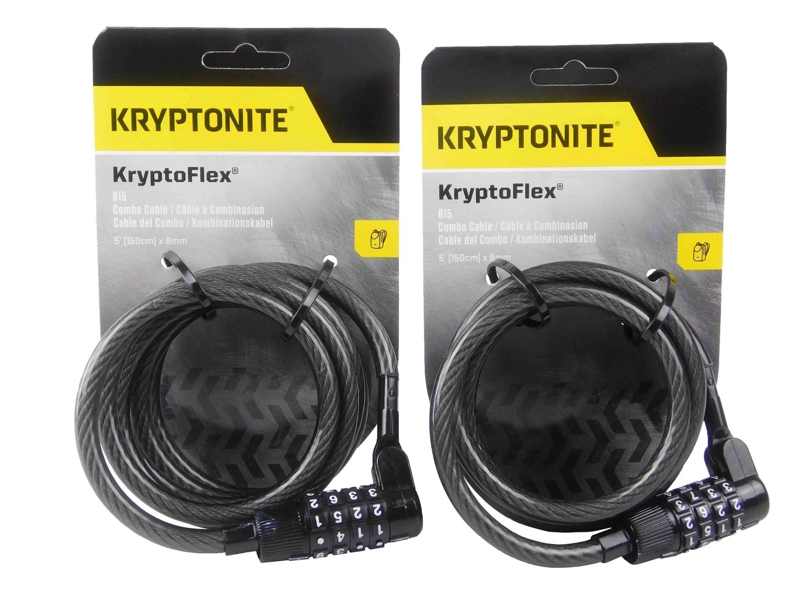 Kryptonite KryptoFlex 815 5 ft Combo cable 2-pack