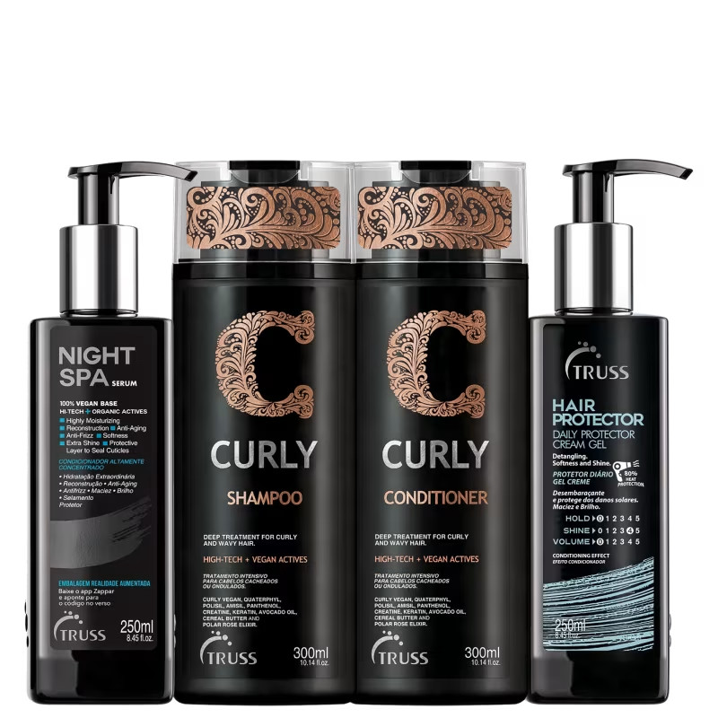 Truss Curly Bundle - Shampoo+Cond+ Hair Protector + Night Spa