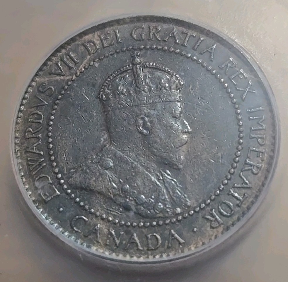 1905 ICG AU 58 DETAILS 1 CENT CANADA "CLEANED"