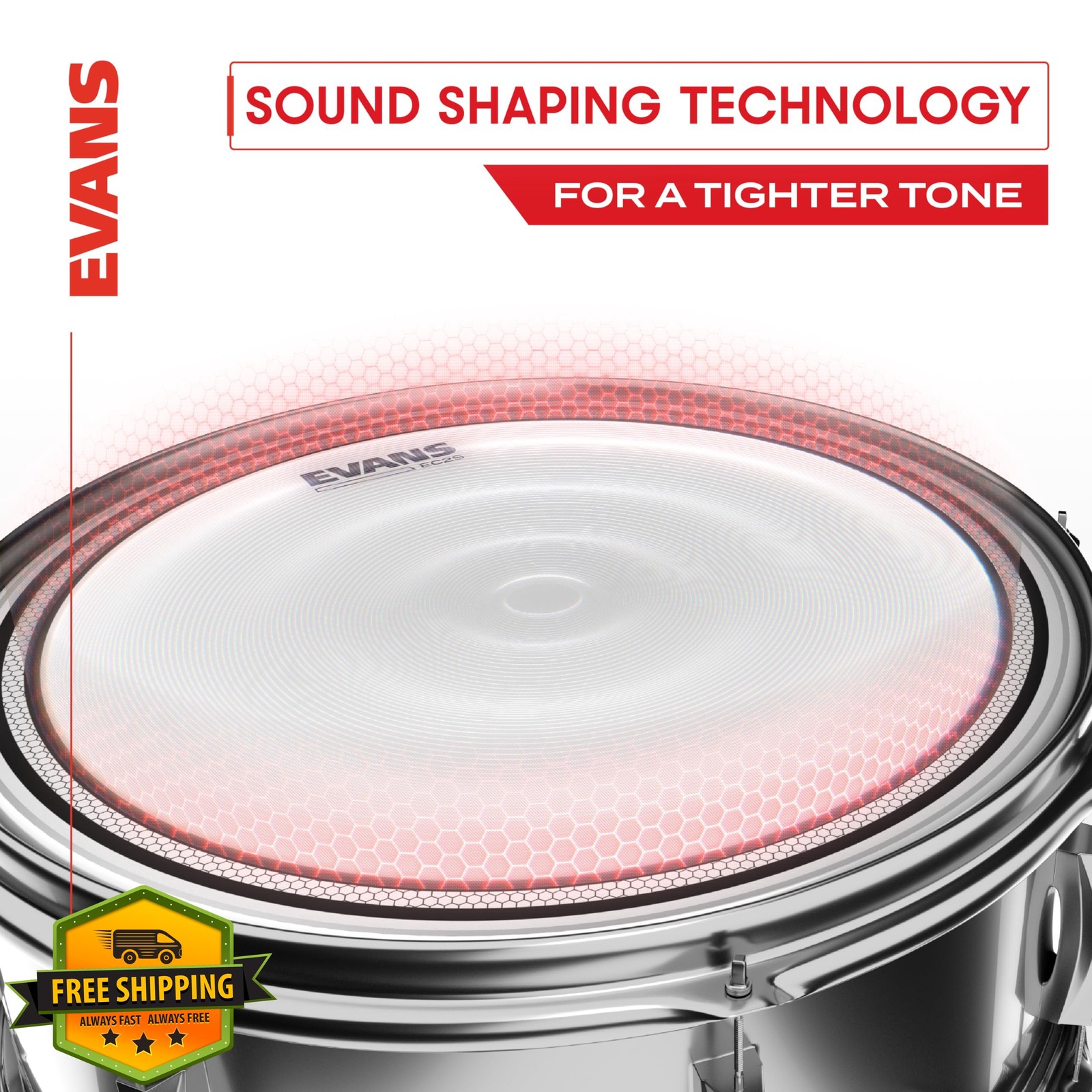 Evans EC2S Coated 8 Inch Tom Drumhead