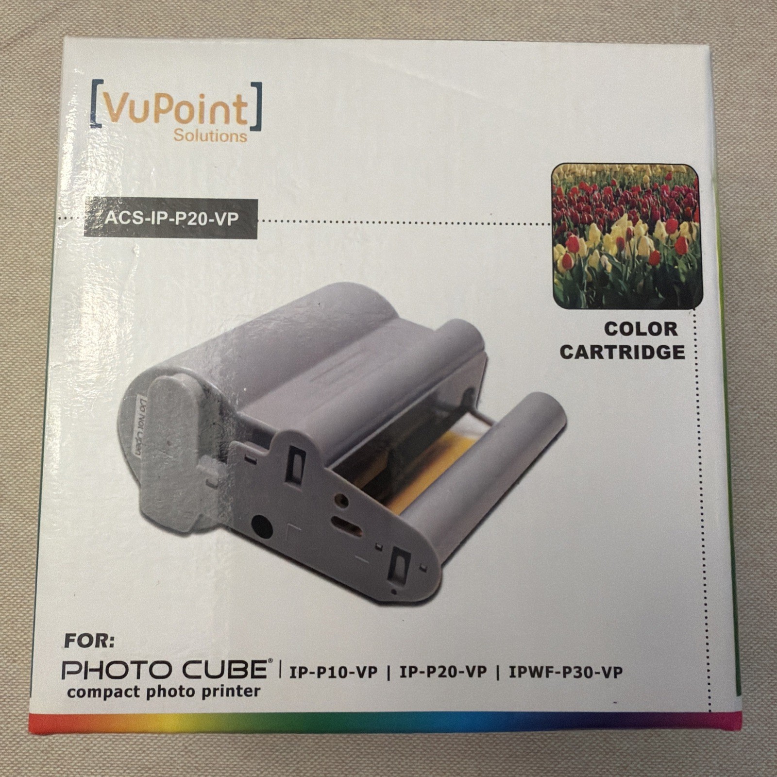 NEW Sealed VuPoint Solutions ACS-IP-P20-VP Color Cartride for Photo Cube Printer