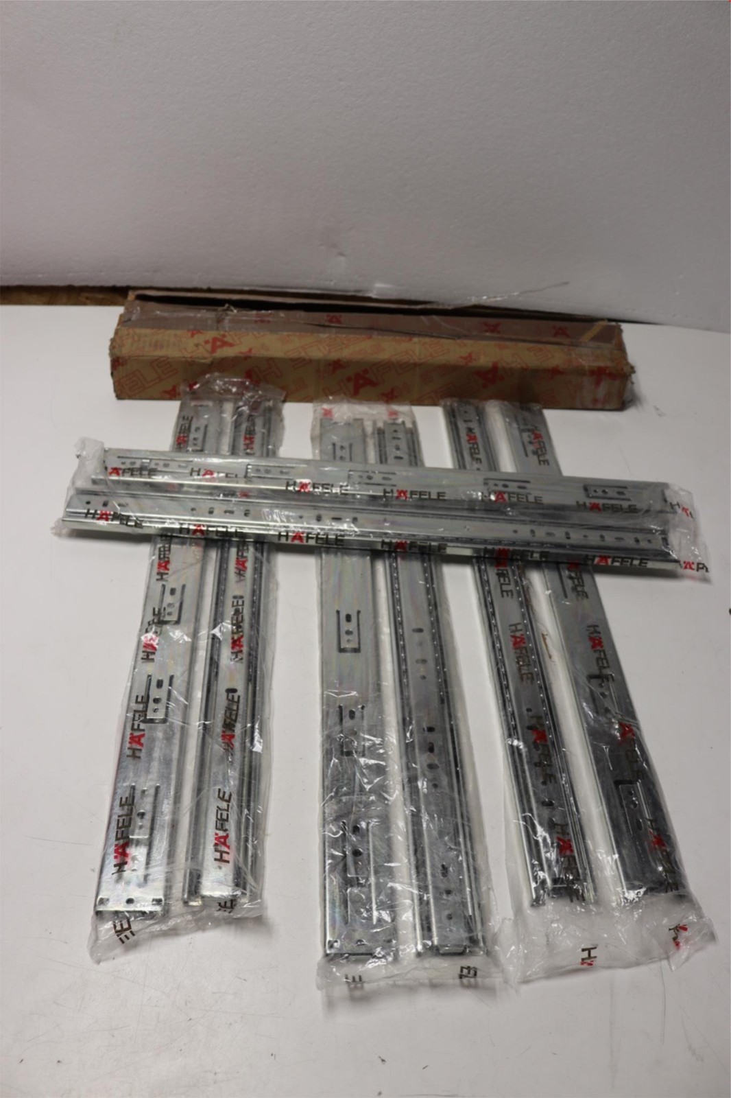 4x Pair Hafele 432.21.976 Drawer Slide 45mm BB 4502 Full Extension 100 lbs