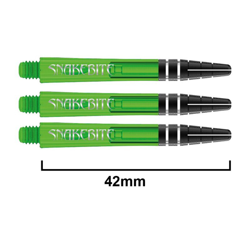 Red Dragon Peter Wright Snakebite - Nitrotech Medium Green Dart Shafts-Polycarbo