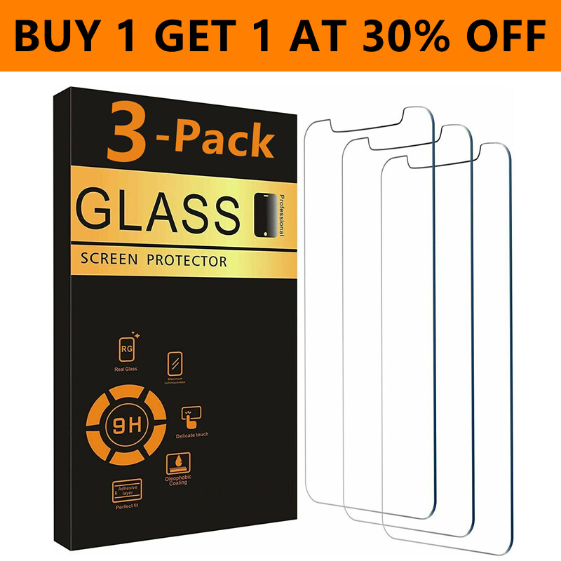 3-PACK For iPhone 17 16 15 14 13 12 11 Pro Max XTempered Glass Screen Protector