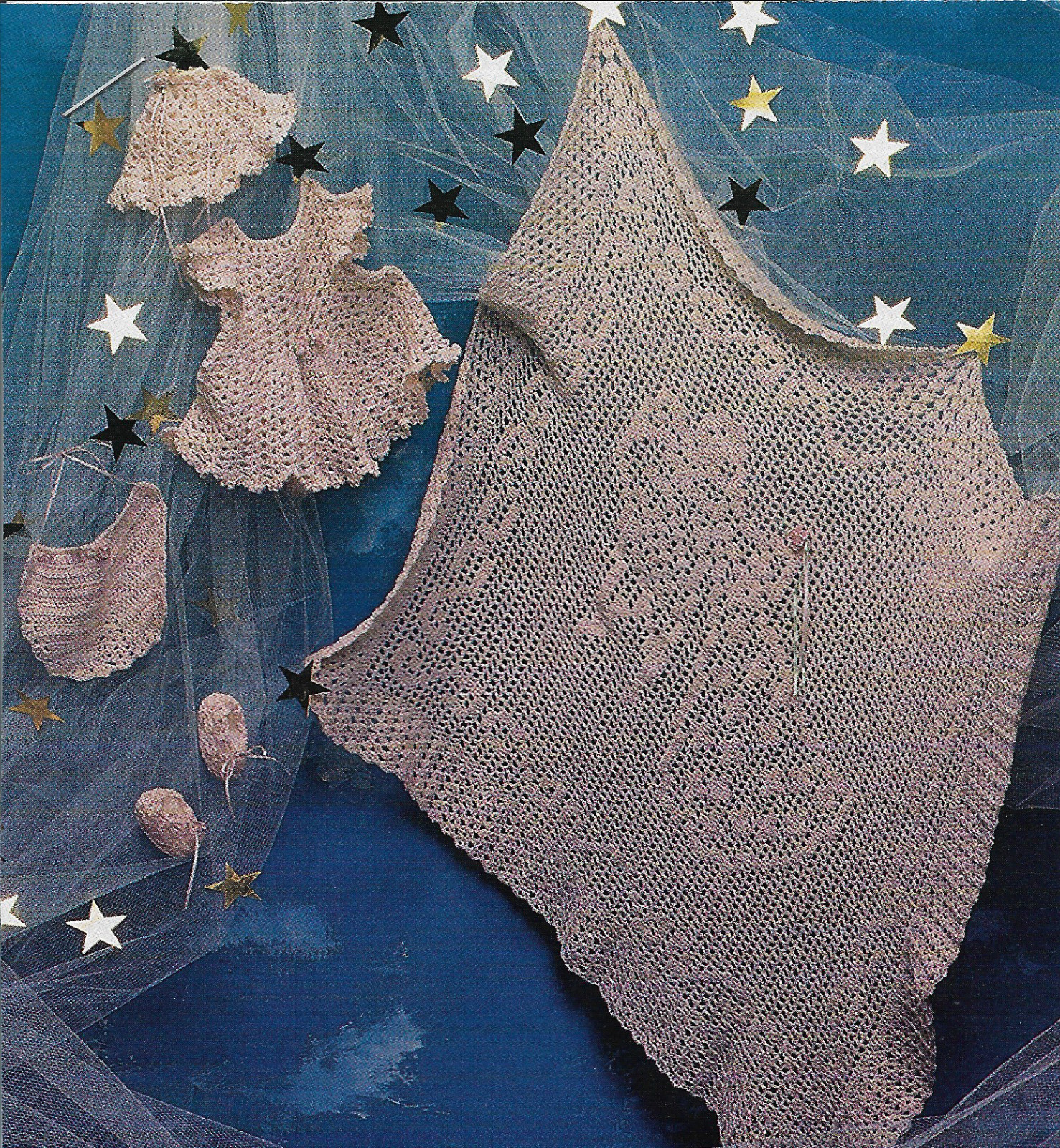 5 pc Celestial Angel Baby Layette Set crochet PATTERN INSTRUCTIONS