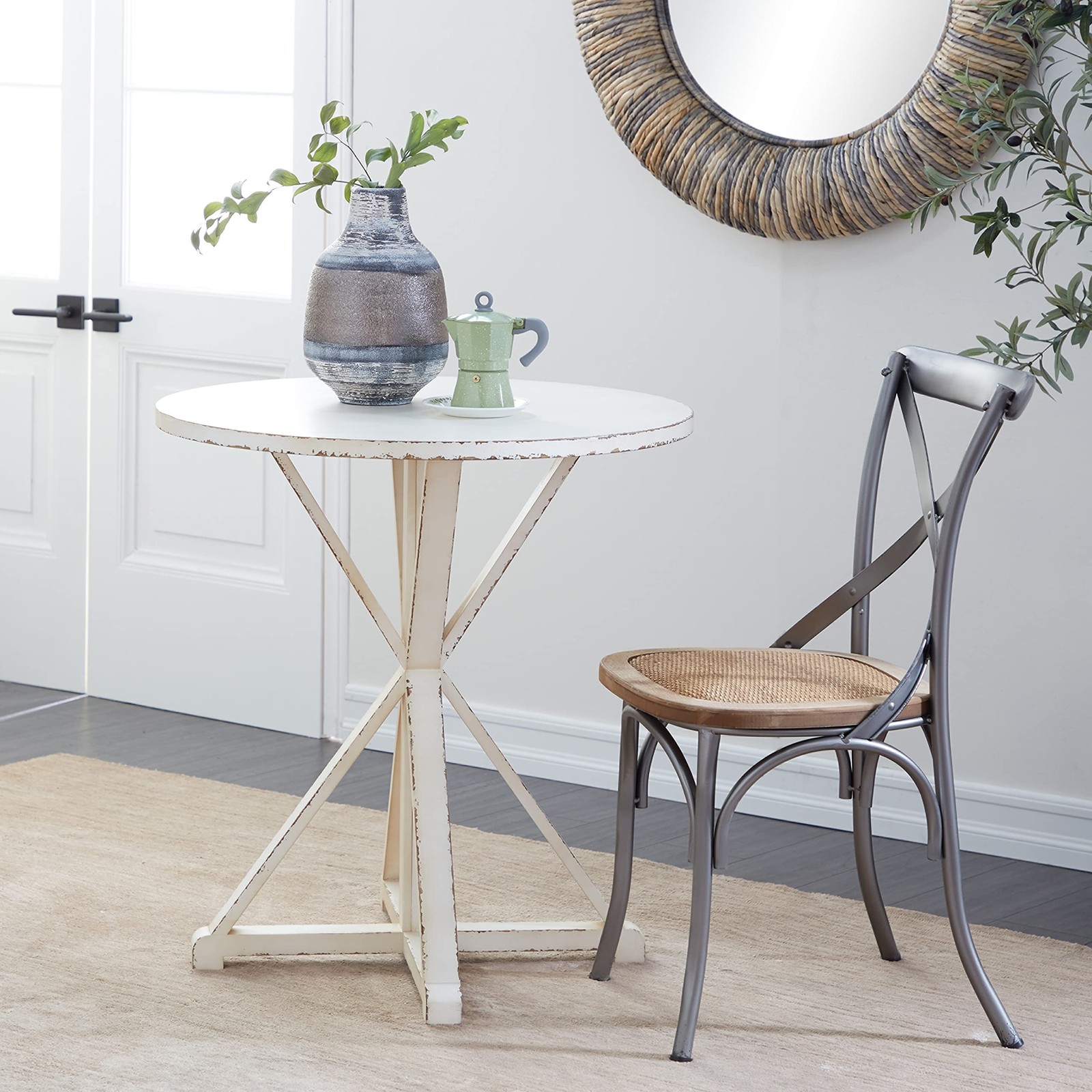 Deco 79 Wood Side End Accent Table End Table, Side Table 29" x 29" x 31", White
