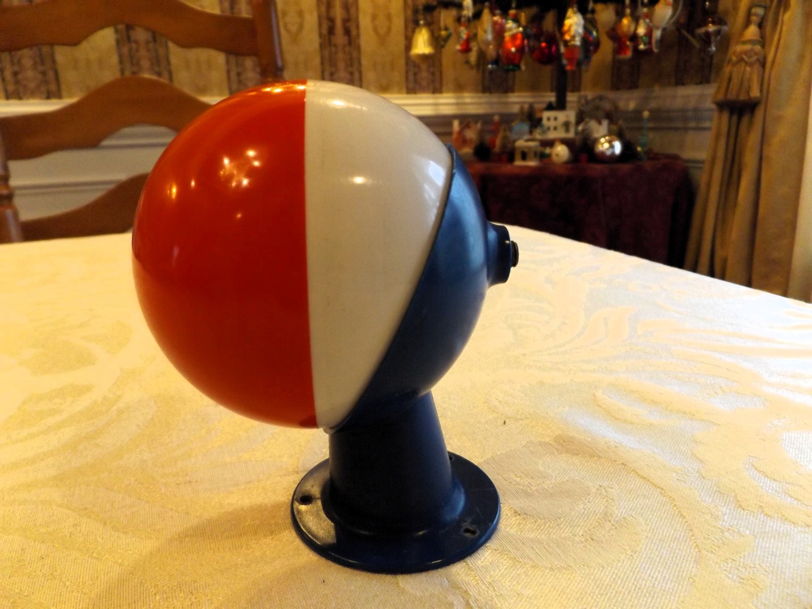 VINTAGE 1970'S MCM RED WHITE BLUE ALL AMERICAN BEROL PENCIL SHARPENER  NO CRANK
