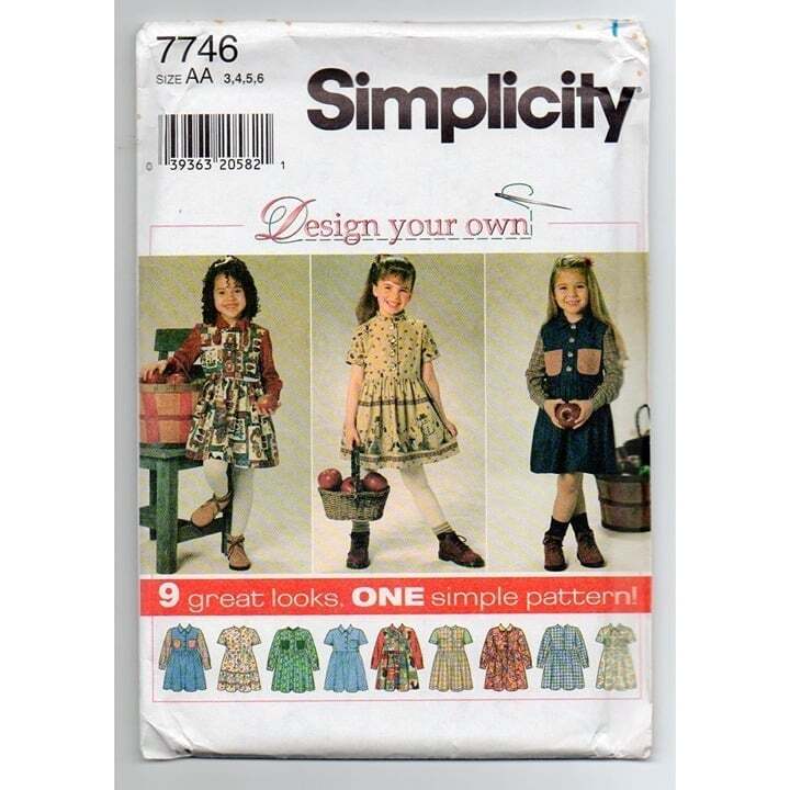 Simplicity 7746 UNCUT Pattern Girls' Dresses 9 Versions sizes 3-6
