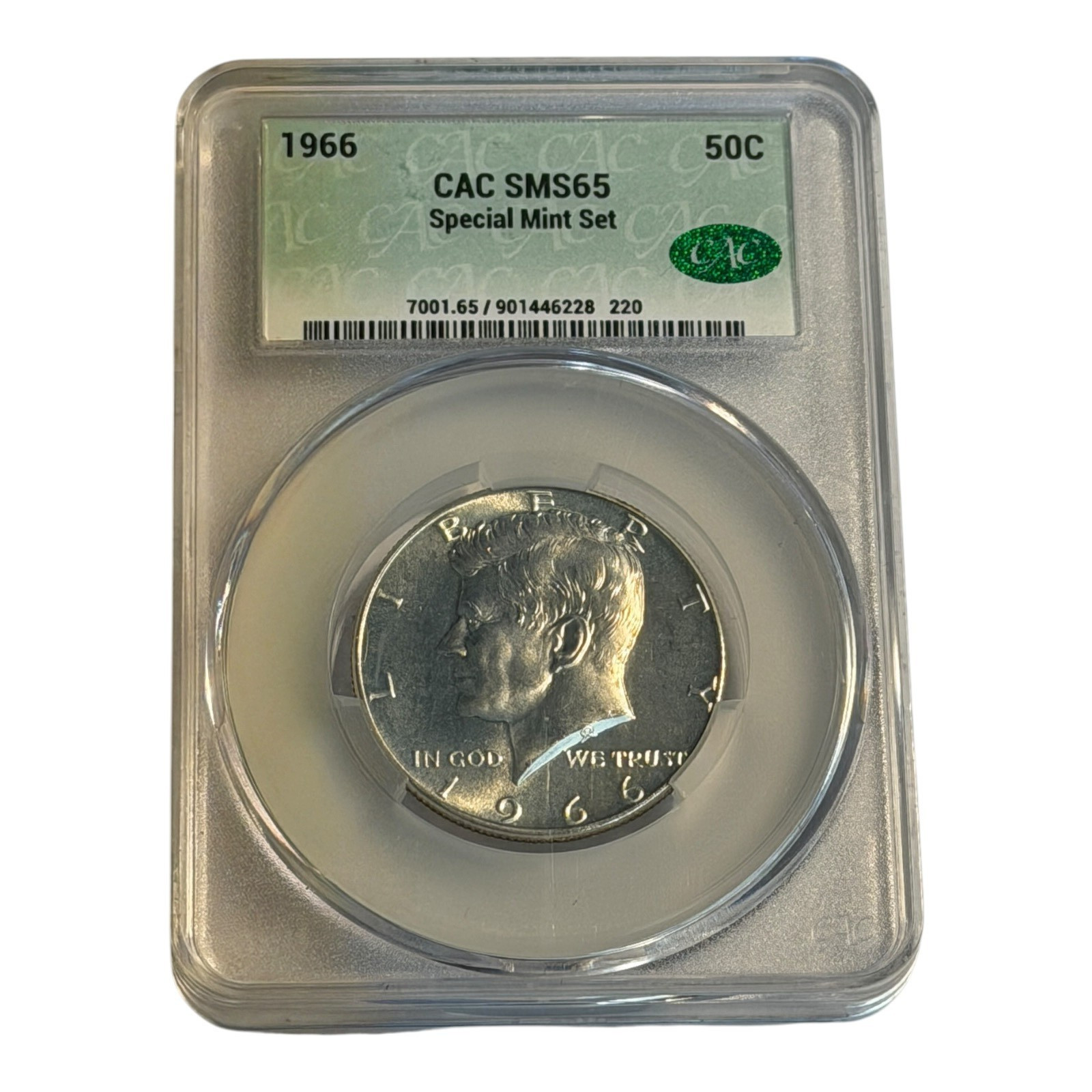 1966 Kennedy Half Dollar CAC SMS65 Special Mint Set 40% Silver 50C 13A