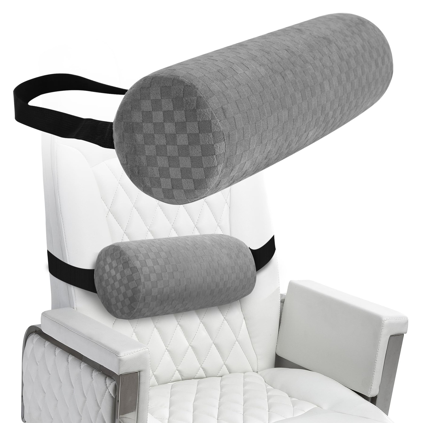 Lumbar Roll Pillow for Lower Back, Support Short-11*4.3'', Light Grey