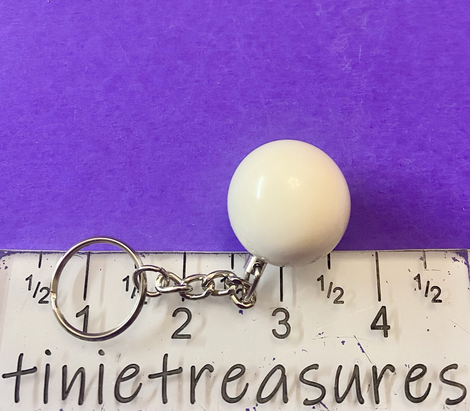 Pool billiard Cue Ball Keychain New white tinietreasures mini