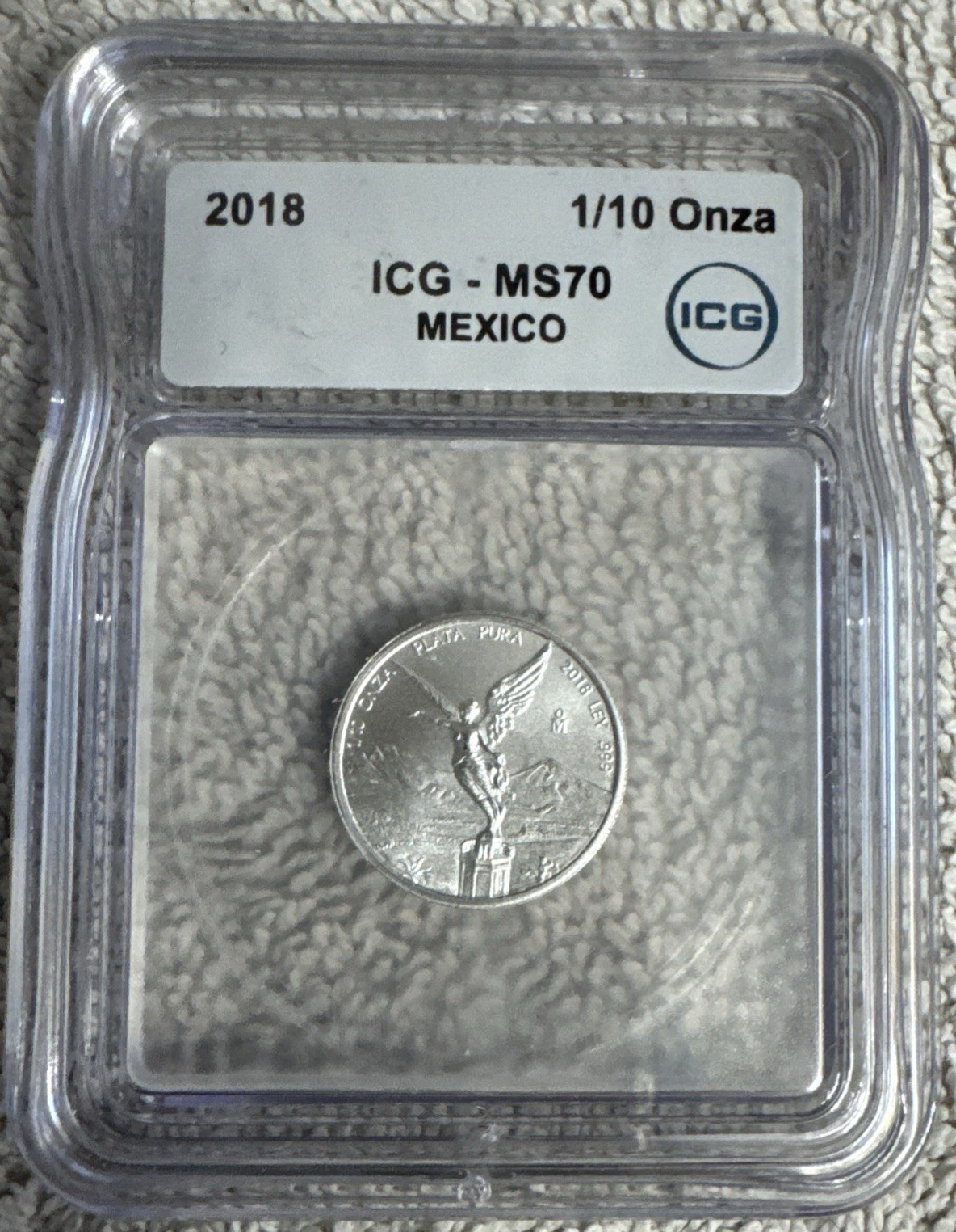 2018 Mexico Libertad 1/10 oz .999 Fine Silver Coin ICG MS-70 Fractional BU