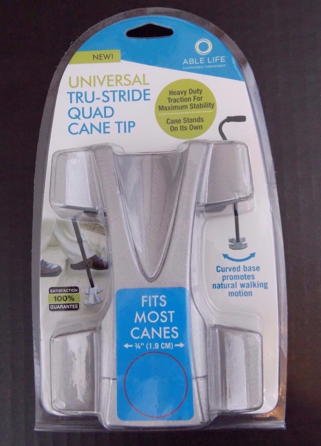 Universal Tru-Stride Quad Cane Tip - Able Life - New In Package