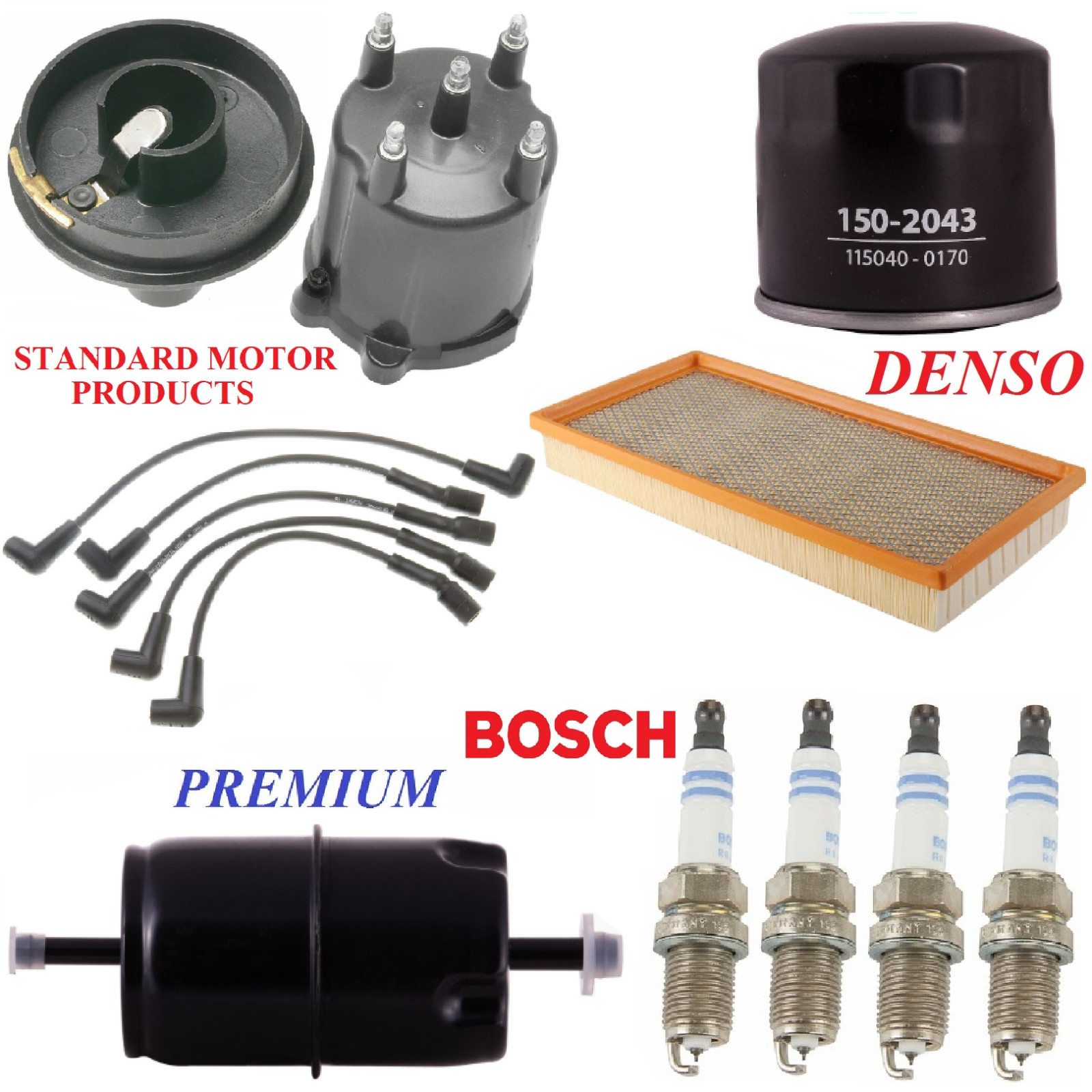 Tune Up Kit Filters Cap Rotor Wire Spark Plugs For JEEP WAGONEER L4 2.5L 1987