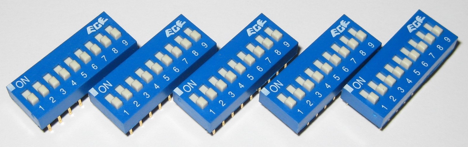 5 X 9 Position DIP Switch - ECE - SPST - Fit 18 Pin Socket - Gold Plated Contact