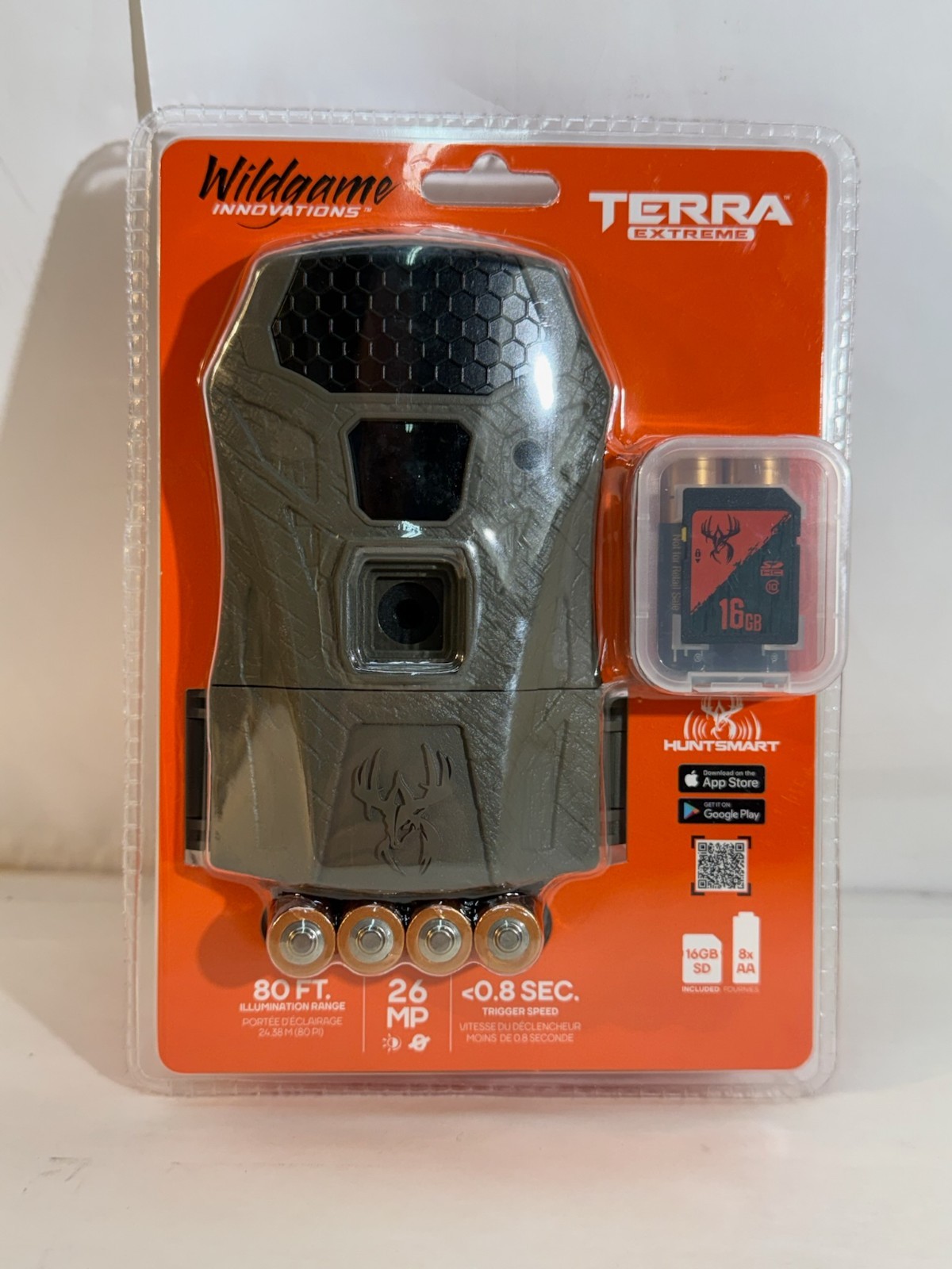 Wildgame Innovations TERRA Extreme Bundle Pack 26MP SD Card Batteries 80' Detect