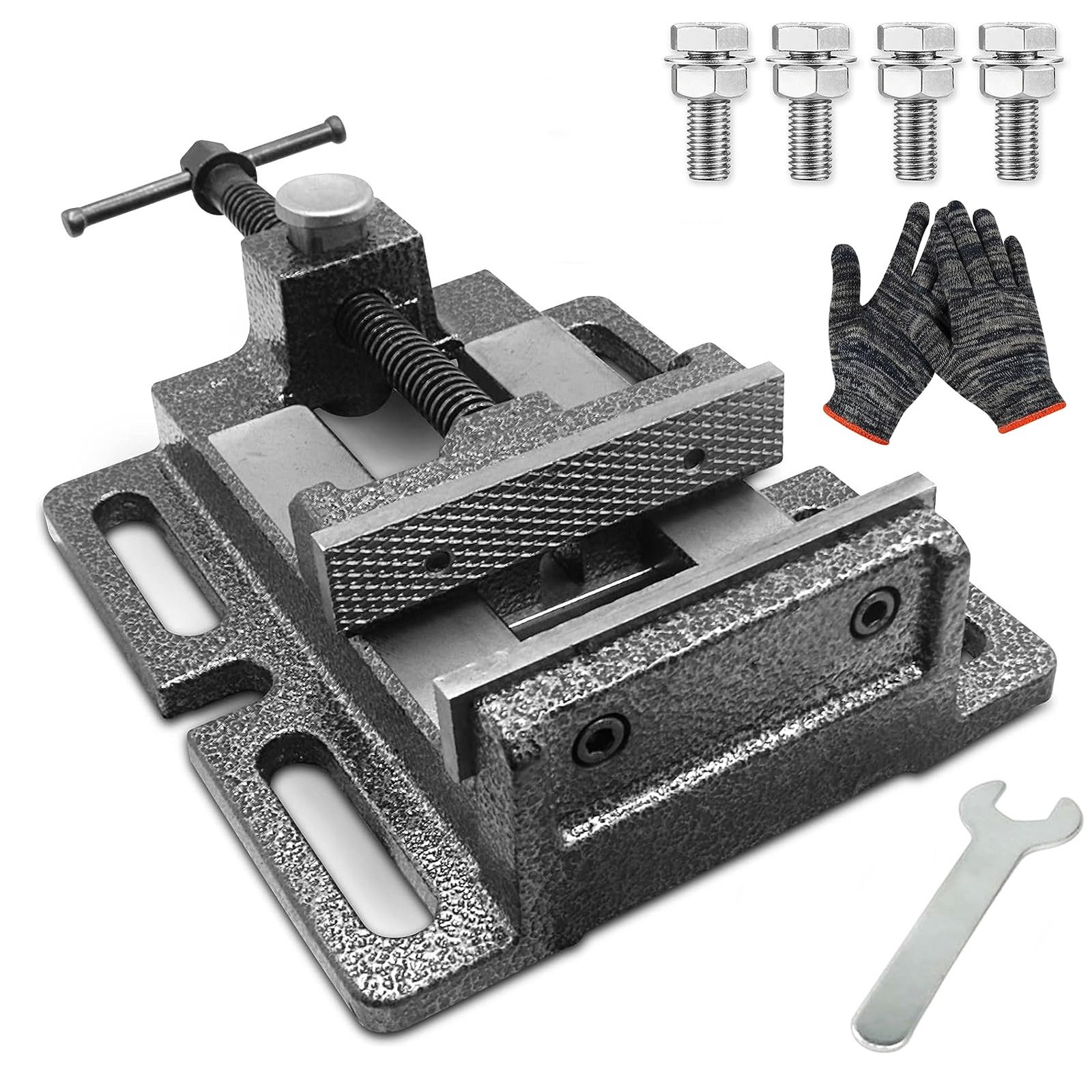 MYTEC Drill Press Vise, 4.0" Black, Quick Release Workbench Industrial Vise Clam