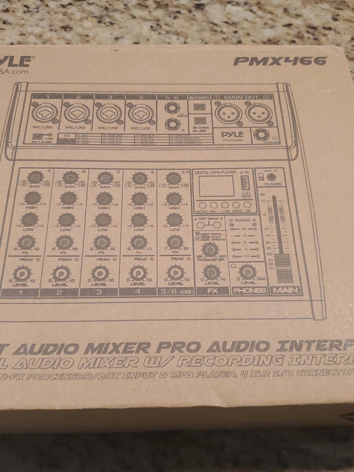 Pyle PMX466 Multi-FX Bluetooth DJ Audio Mixer 6 Channel Recording Interface
