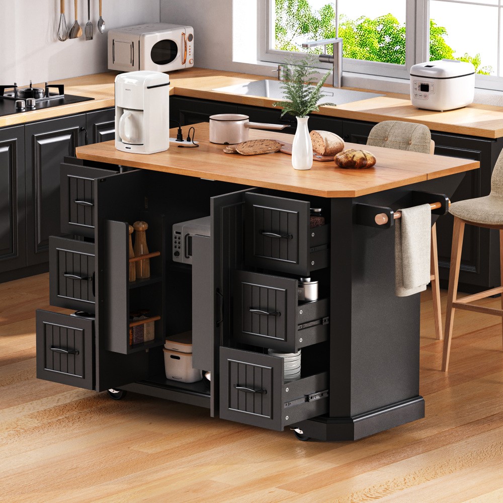 Rolling Kitchen Cart Storage Drawers Shelves Rack With Wheels Kitchen Island