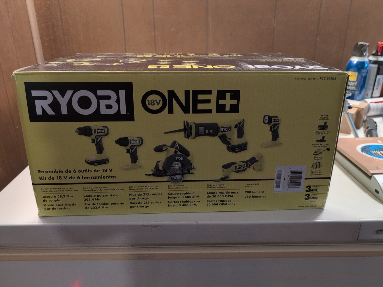Ryobi ONE+ 18V Cordless 6-Tool Combo Set (PCL1600K2) New in Carry Bag