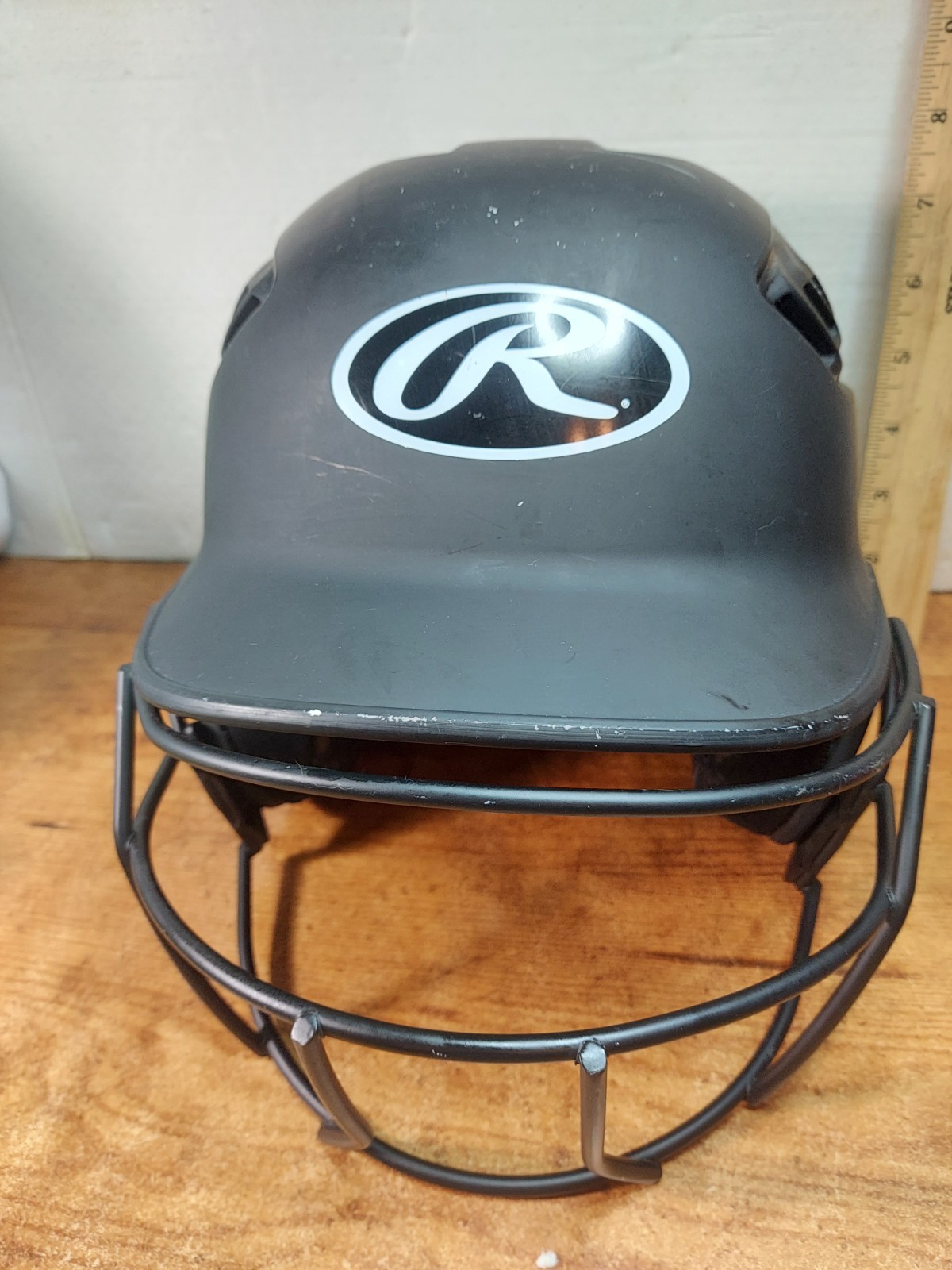 Rawlings Baseball Batting Helmet Youth 6 3/8- 7 1/8 R16J-R1 Black with Facemask