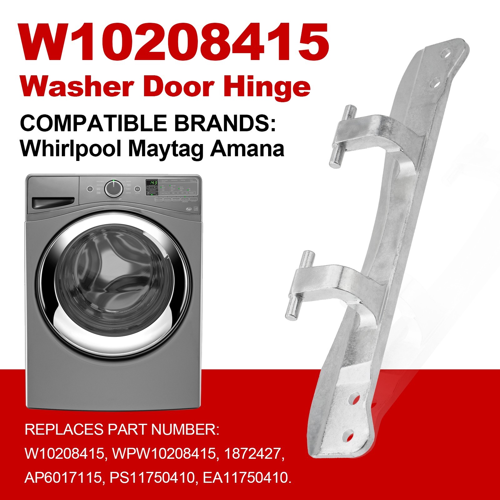 W10208415 WPW10208415 Dryer Washer Door Hinge Compatible for Whirlpool Crosley