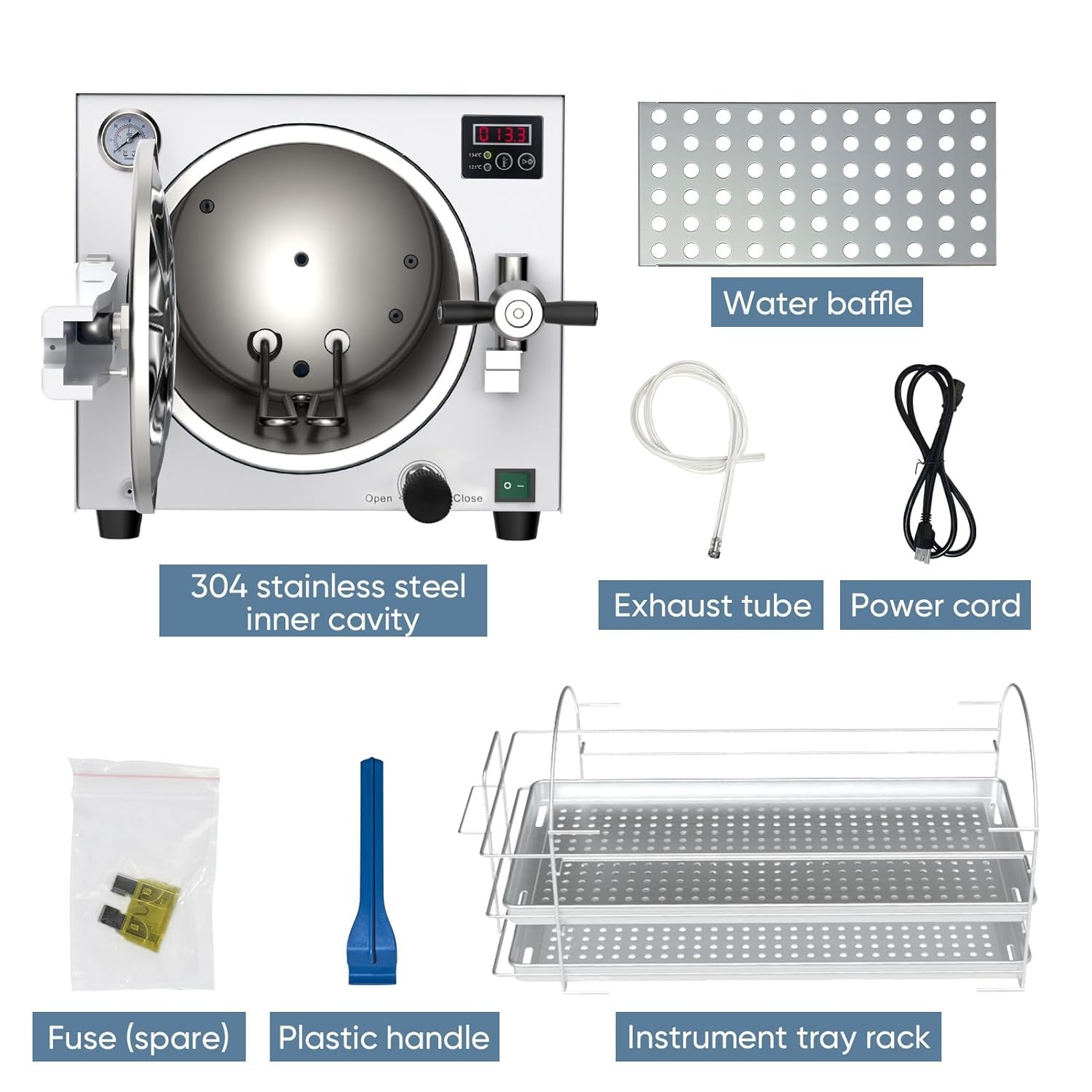 GOYOJO 18L Autoclave Sterilizer Tabletop Class-N High Pressure Steam Machine US