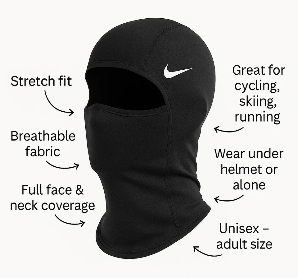 Nike Pro Therma-Fit Hyperwarm Hood Ski Mask Black SHIPS SAME DAY