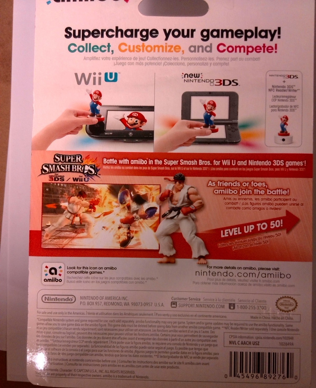 Amiibo Ryu Figure, Super Smash Bros, Nintendo Sealed