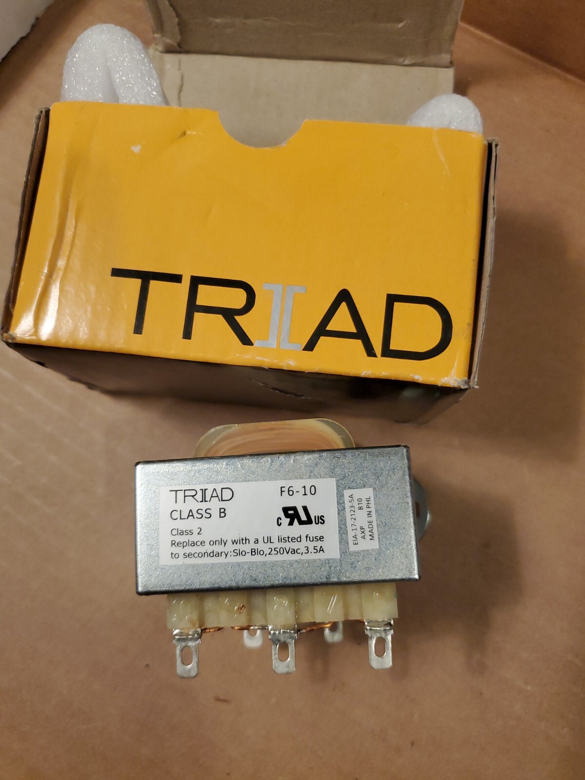 Triad Magnetics Class B 115V 50/60Hz Power Transformer F6-10