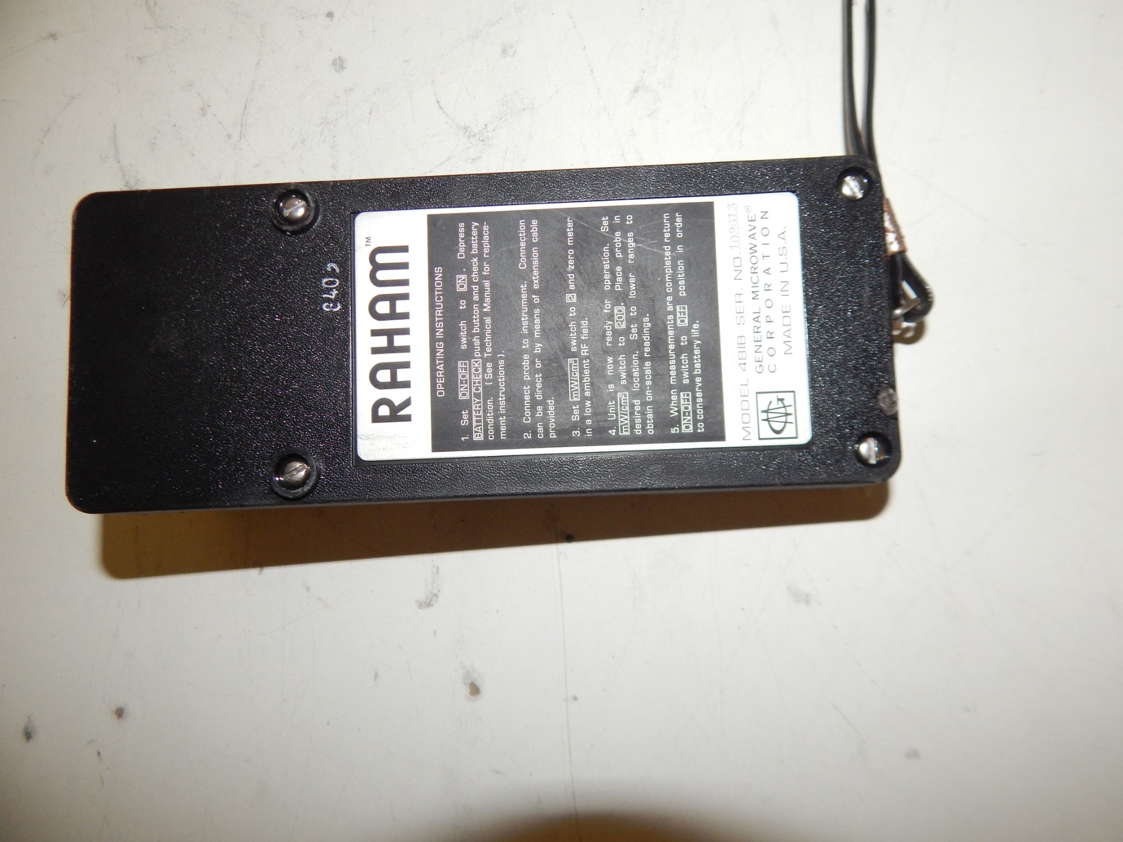 RAHAM RADIATION HAZARD METER MODEL 481B (TSM24)